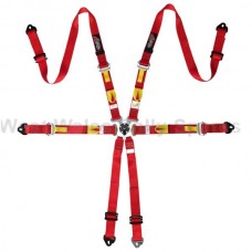 ATech 6 point Ultralite 2" Harness Red Hans ATech 6 point Ultralite 2" Harness Red Hans