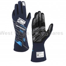 OMP Sport Gloves Navy Blue/Cyan FIA8856/2018 OMP Sport Gloves Navy Blue/Cyan FIA8856/2018